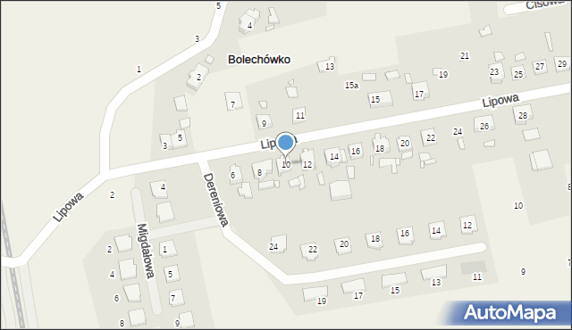 Bolechówko, Lipowa, 10, mapa Bolechówko