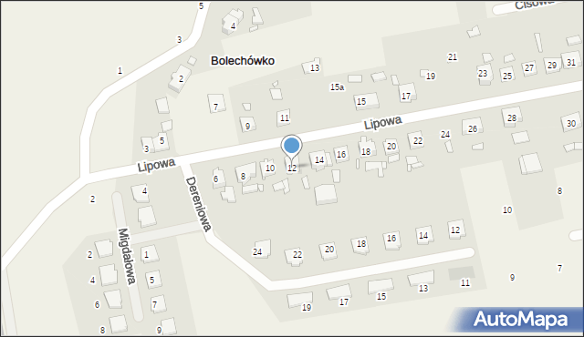 Bolechówko, Lipowa, 12, mapa Bolechówko