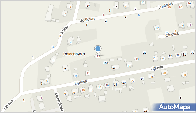 Bolechówko, Lipowa, 13, mapa Bolechówko