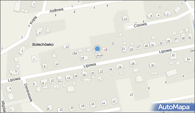 Bolechówko, Lipowa, 17, mapa Bolechówko