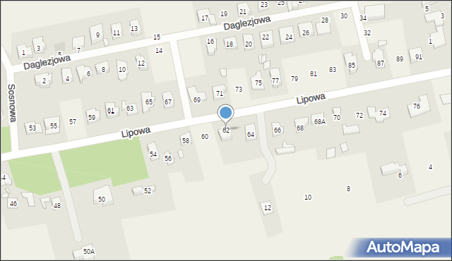 Bolechówko, Lipowa, 62, mapa Bolechówko