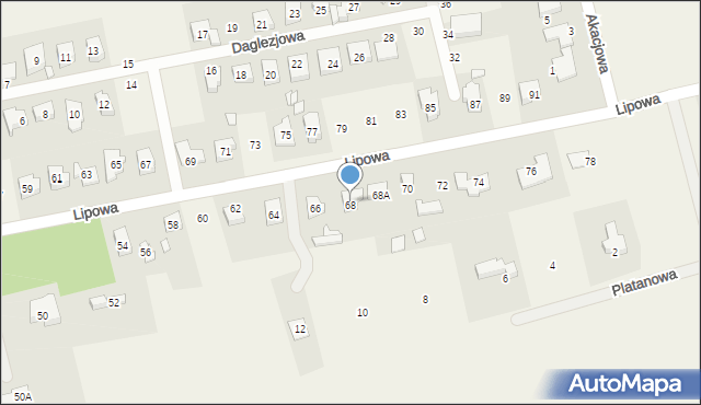 Bolechówko, Lipowa, 68, mapa Bolechówko