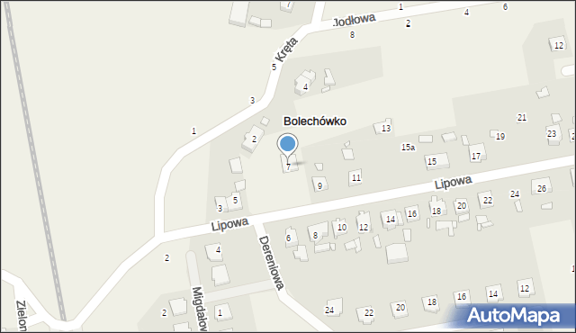 Bolechówko, Lipowa, 7, mapa Bolechówko