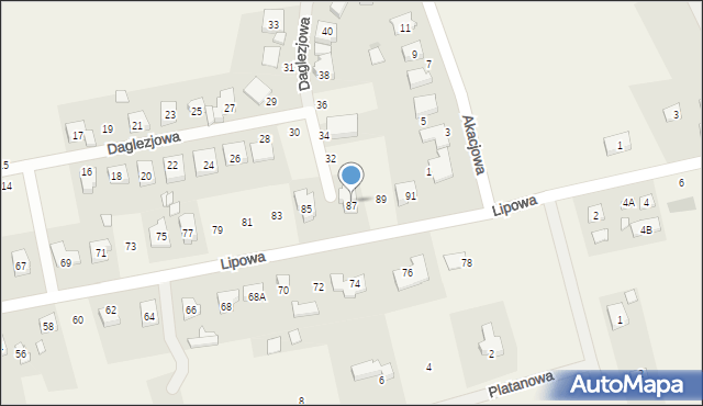 Bolechówko, Lipowa, 87, mapa Bolechówko