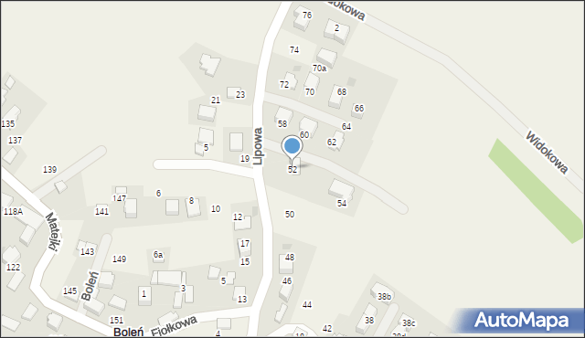 Boleń, Lipowa, 52, mapa Boleń