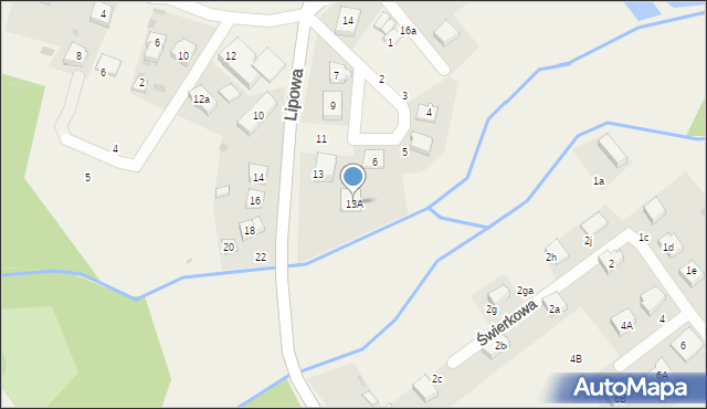 Borowa, Lipowa, 13A, mapa Borowa