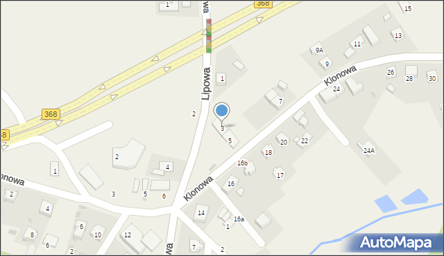 Borowa, Lipowa, 3, mapa Borowa