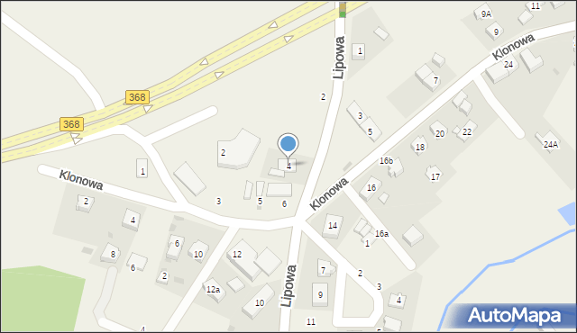 Borowa, Lipowa, 4, mapa Borowa