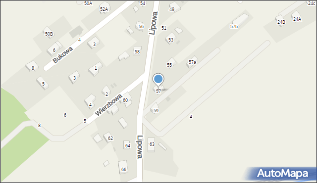 Borowa, Lipowa, 57, mapa Borowa