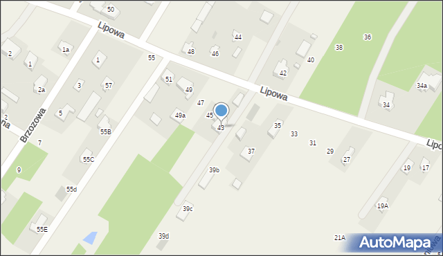 Borowa Góra, Lipowa, 43, mapa Borowa Góra