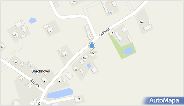 Brąchnowo, Lipowa, 10a, mapa Brąchnowo