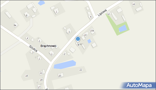 Brąchnowo, Lipowa, 8, mapa Brąchnowo