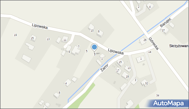 Brenna, Lipowska, 3, mapa Brenna