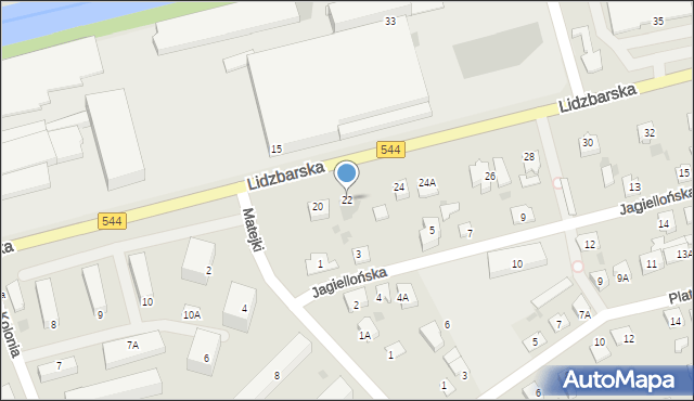 Brodnica, Lidzbarska, 22, mapa Brodnica