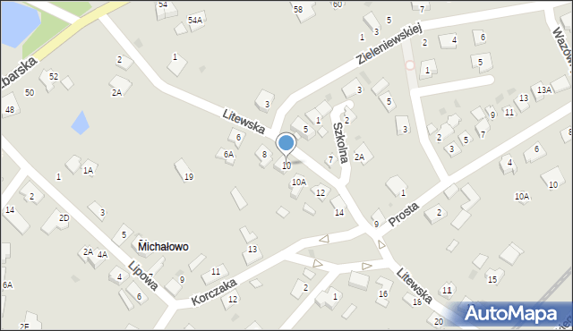 Brodnica, Litewska, 10, mapa Brodnica