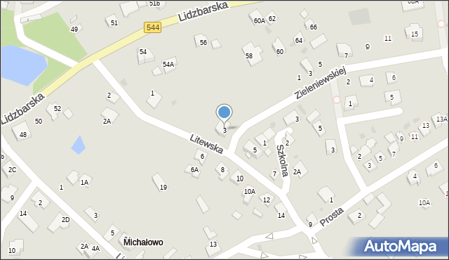 Brodnica, Litewska, 3, mapa Brodnica