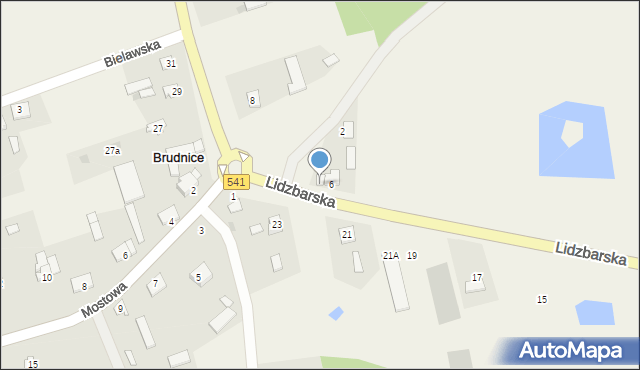 Brudnice, Lidzbarska, 6a, mapa Brudnice