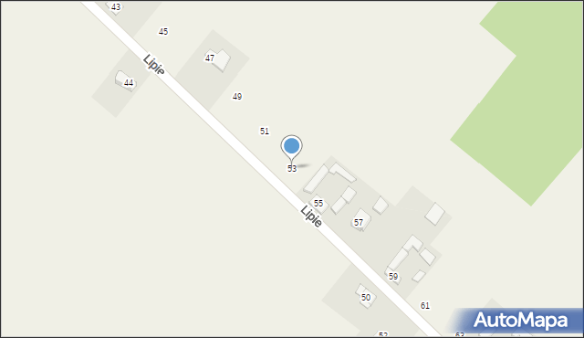 Brudzów, Lipie, 53, mapa Brudzów