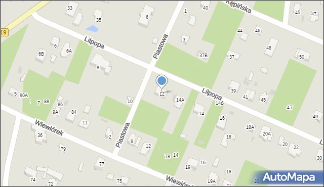 Brwinów, Lilpopa Stanisława, 12, mapa Brwinów
