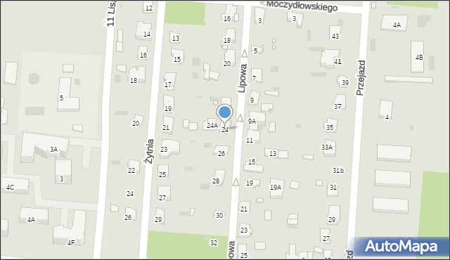 Brwinów, Lipowa, 24, mapa Brwinów