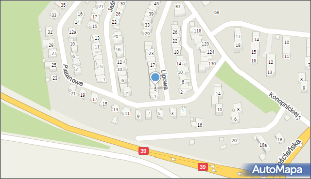 Brzeg, Lipowa, 5, mapa Brzeg