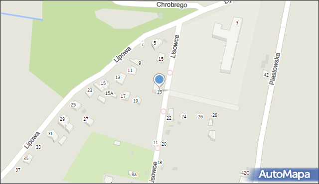 Brzeszcze, Lisowce, 13, mapa Brzeszcze