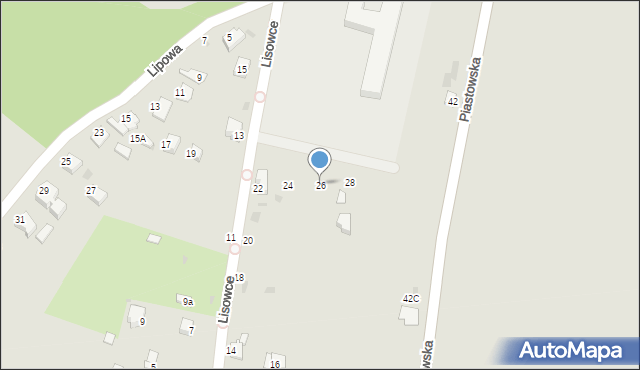 Brzeszcze, Lisowce, 26, mapa Brzeszcze