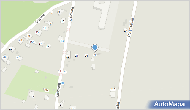 Brzeszcze, Lisowce, 28, mapa Brzeszcze