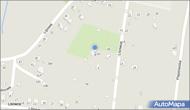 Brzeszcze, Lisowce, 9, mapa Brzeszcze