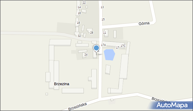 Brzezina, Lipowa, 34B, mapa Brzezina