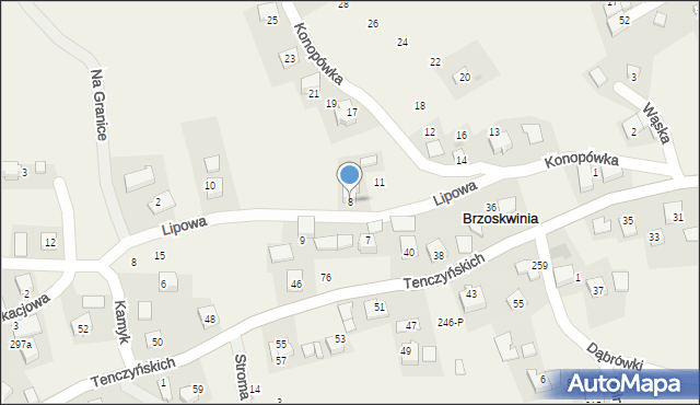 Brzoskwinia, Lipowa, 8, mapa Brzoskwinia
