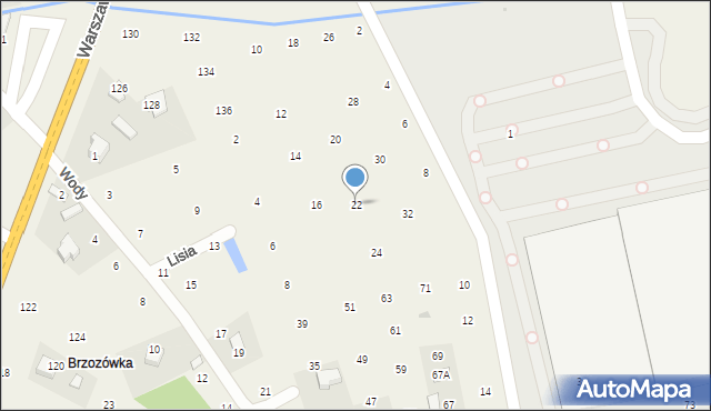 Brzozówka, Lisia, 22, mapa Brzozówka