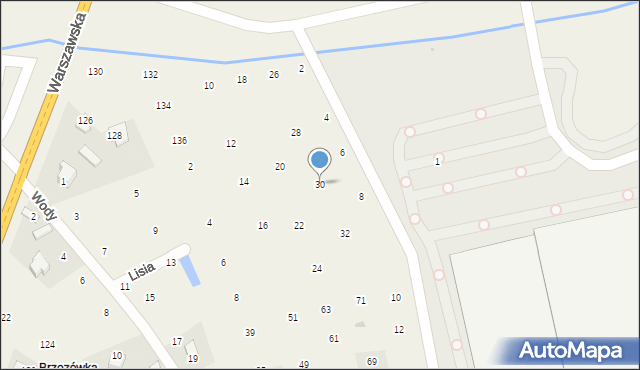 Brzozówka, Lisia, 30, mapa Brzozówka