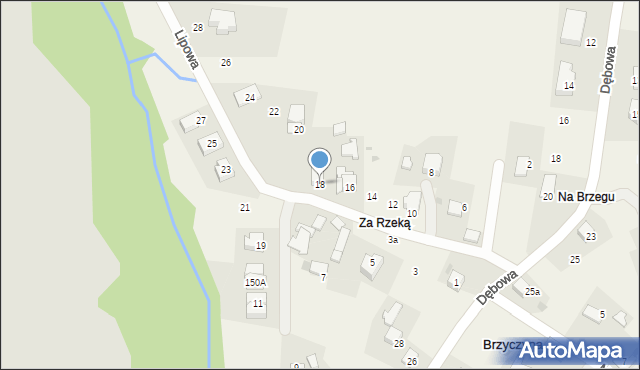 Brzyczyna, Lipowa, 18, mapa Brzyczyna