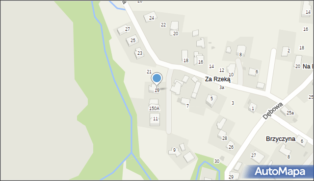 Brzyczyna, Lipowa, 19, mapa Brzyczyna