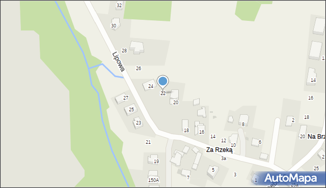 Brzyczyna, Lipowa, 22, mapa Brzyczyna
