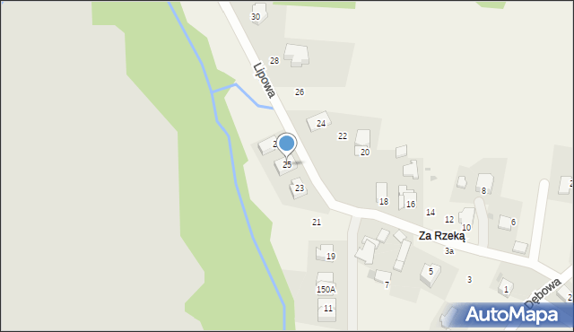 Brzyczyna, Lipowa, 25, mapa Brzyczyna
