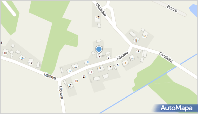 Bucze, Lipowa, 6, mapa Bucze
