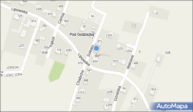 Buczkowice, Lipowska, 569, mapa Buczkowice