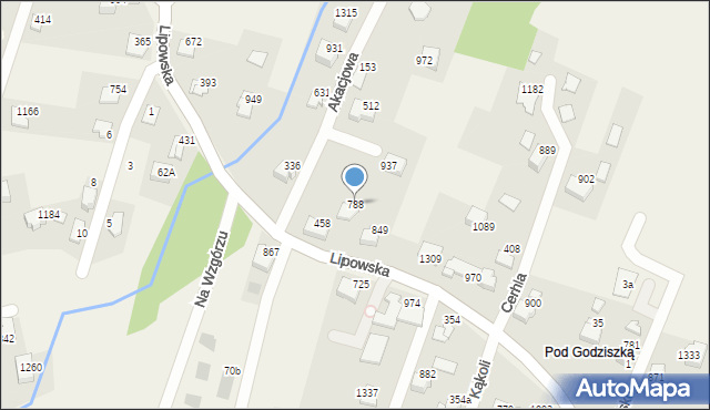 Buczkowice, Lipowska, 788, mapa Buczkowice