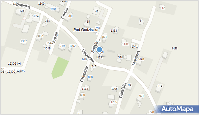 Buczkowice, Lipowska, 83A, mapa Buczkowice