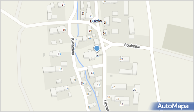 Buków, Lipowa, 15, mapa Buków