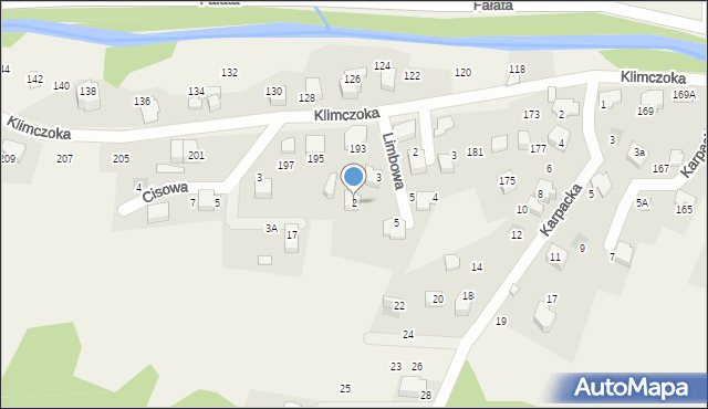 Bystra, Limbowa, 2, mapa Bystra