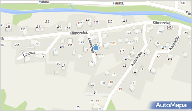 Bystra, Limbowa, 5, mapa Bystra