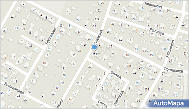 Chełm, Litewska, 27A, mapa Chełma