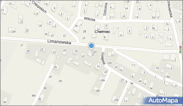 Chełmiec, Limanowska, 11, mapa Chełmiec