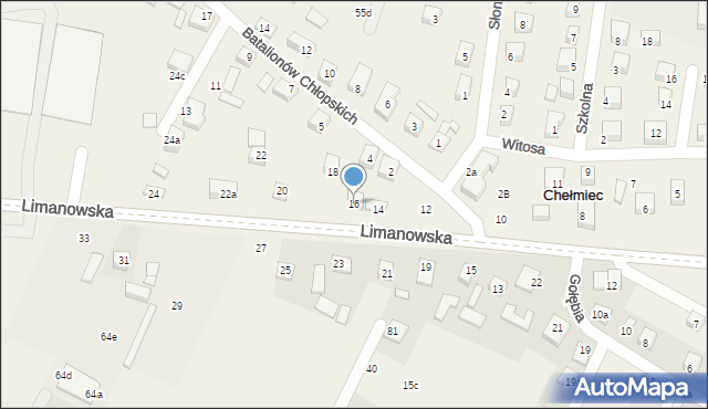Chełmiec, Limanowska, 16, mapa Chełmiec