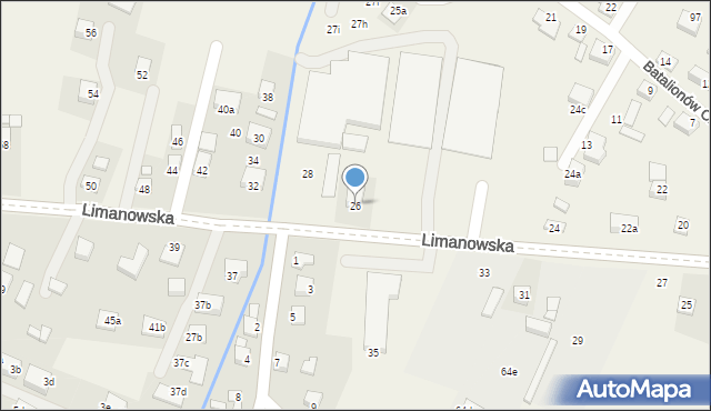 Chełmiec, Limanowska, 26, mapa Chełmiec