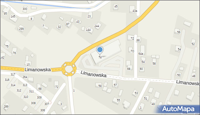 Chełmiec, Limanowska, 74, mapa Chełmiec