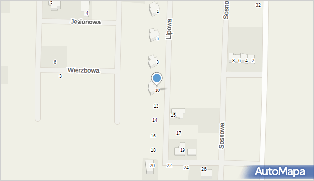 Chmieleniec, Lipowa, 10, mapa Chmieleniec